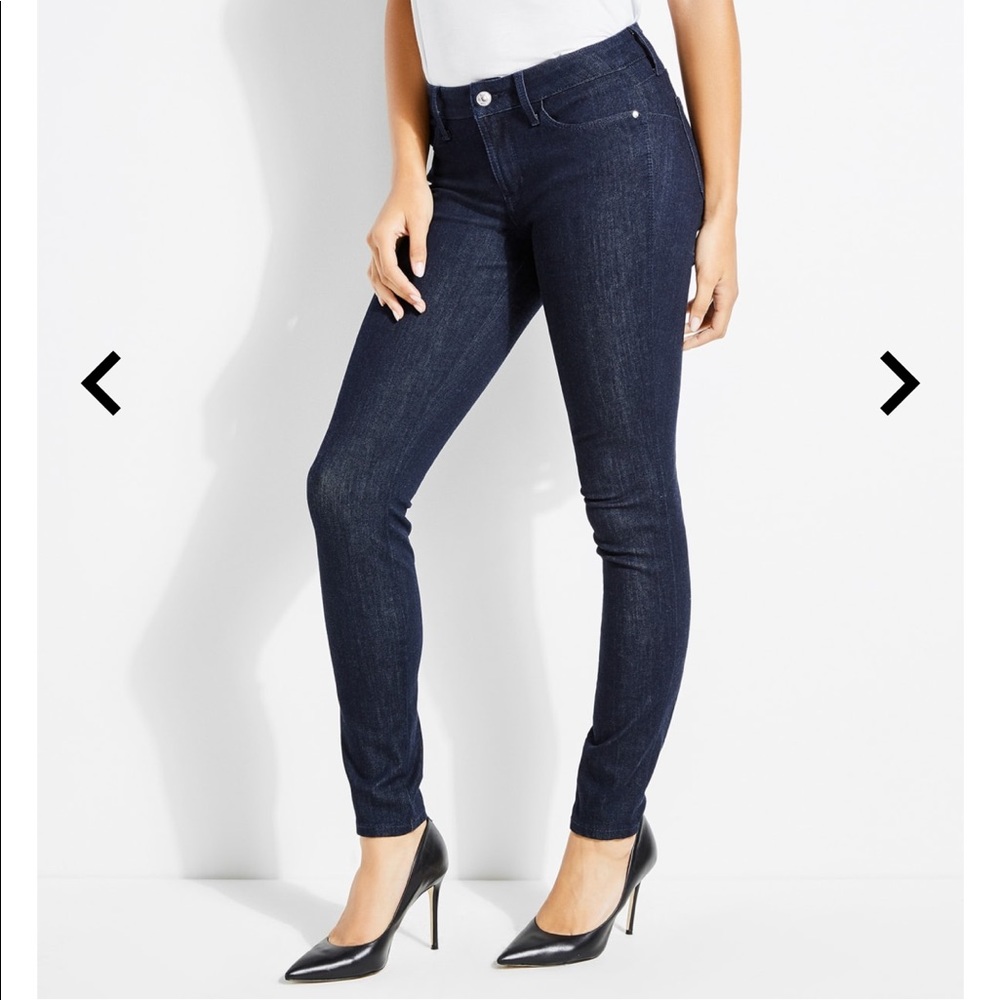 Guess Mid Rise Skinny Denim Jeans w/ Crystals
